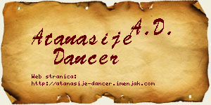 Atanasije Dancer vizit kartica